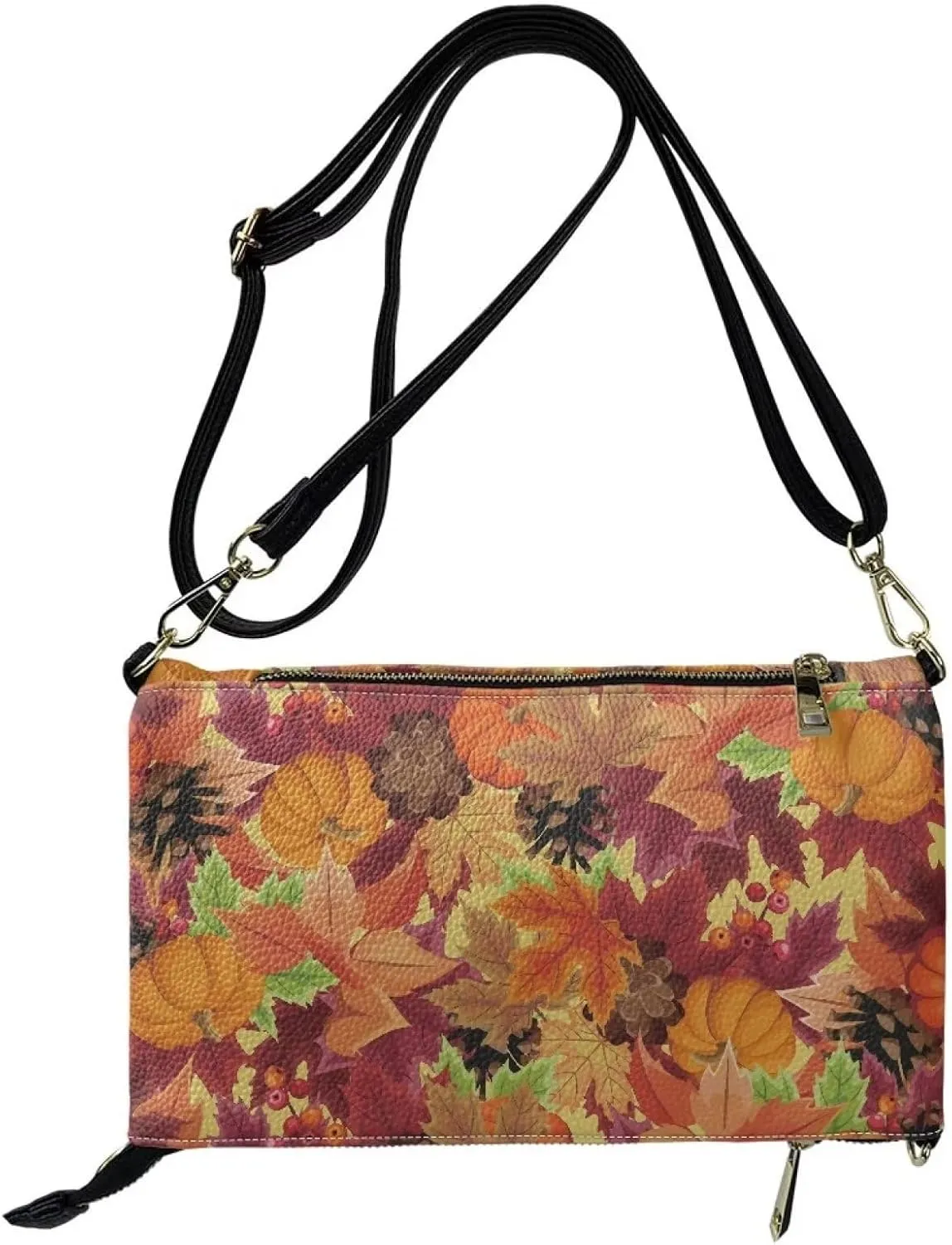 INSTANTARTS Envelope Handbags for Women Shoulder Crossbody Bag PU Leather Prom Party Evening Bags with Zipper