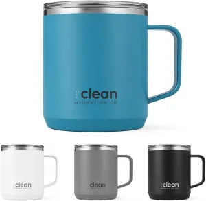 Insulated Coffee tumbler | Travel coffee mug | Ceramic Lined Tumbler | Iced Coffee Tumbler Cup with Lid | Double Wall Vacuum (Aqua, Mug 12oz)