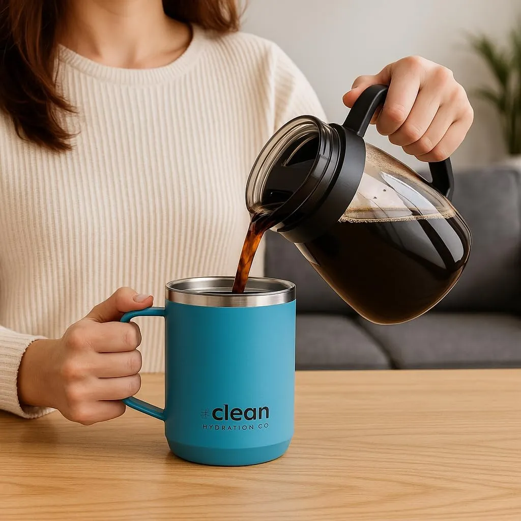 Insulated Coffee tumbler | Travel coffee mug | Ceramic Lined Tumbler | Iced Coffee Tumbler Cup with Lid | Double Wall Vacuum (Aqua, Mug 12oz)