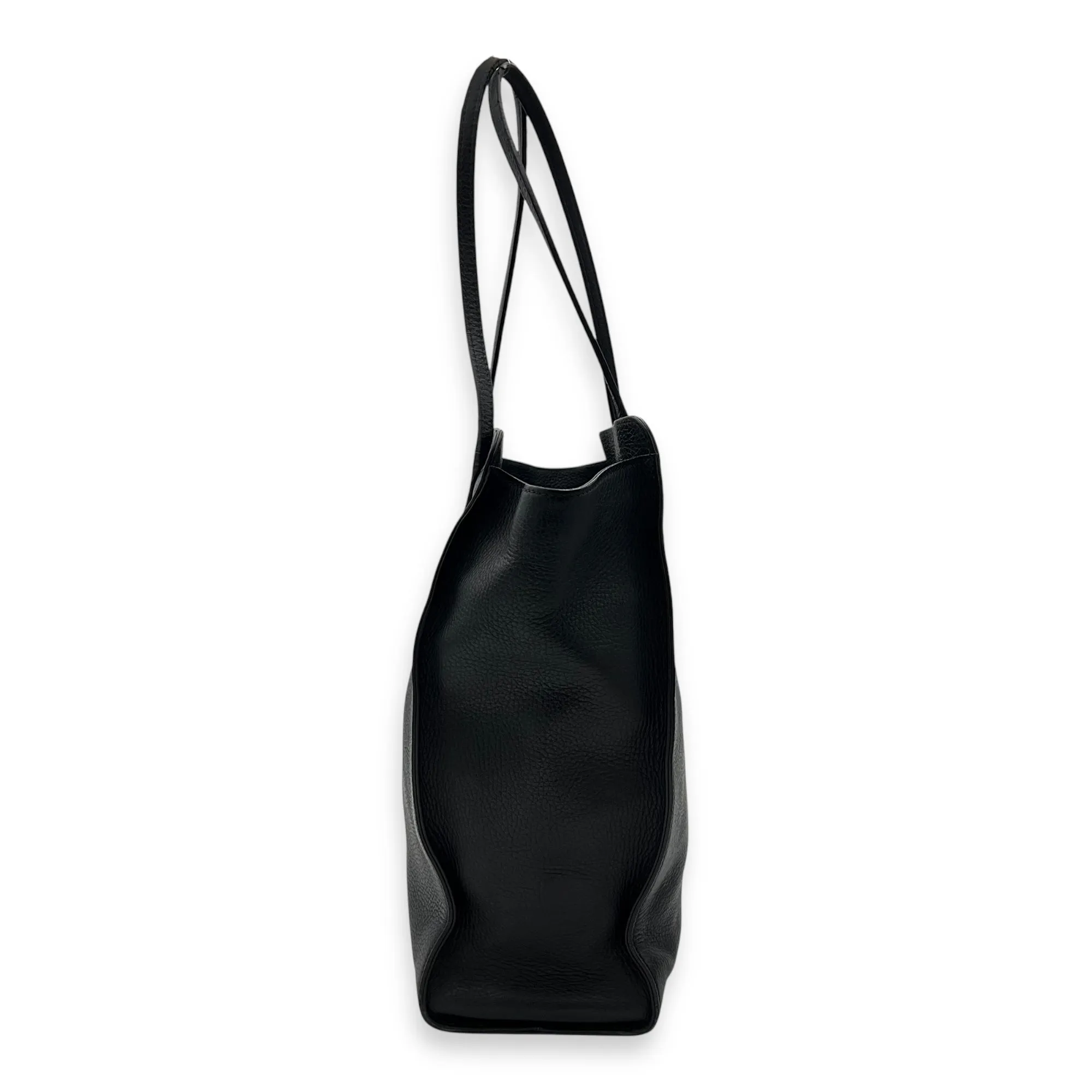 Interlocking G Tote Bag Black in Calfskin, Gold hardware