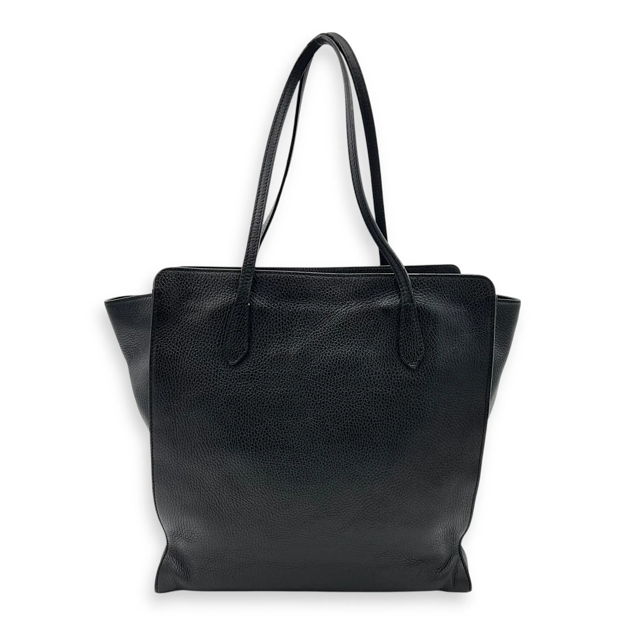 Interlocking G Tote Bag Black in Calfskin, Gold hardware