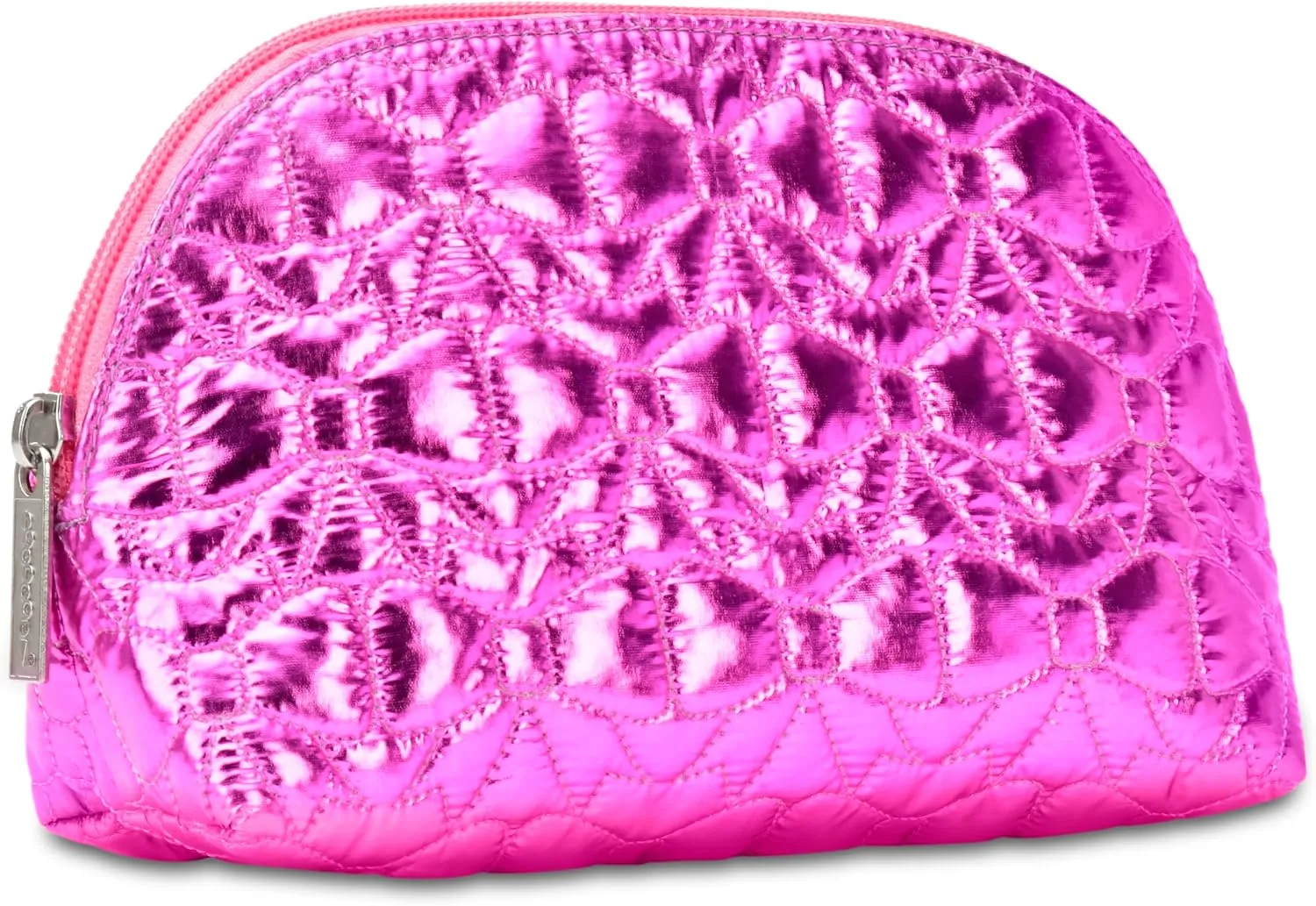 iscream 8.25" x 5" Quilted Fully Lined Wide Zipper Opening Cosmetic Bag - Shining Bows