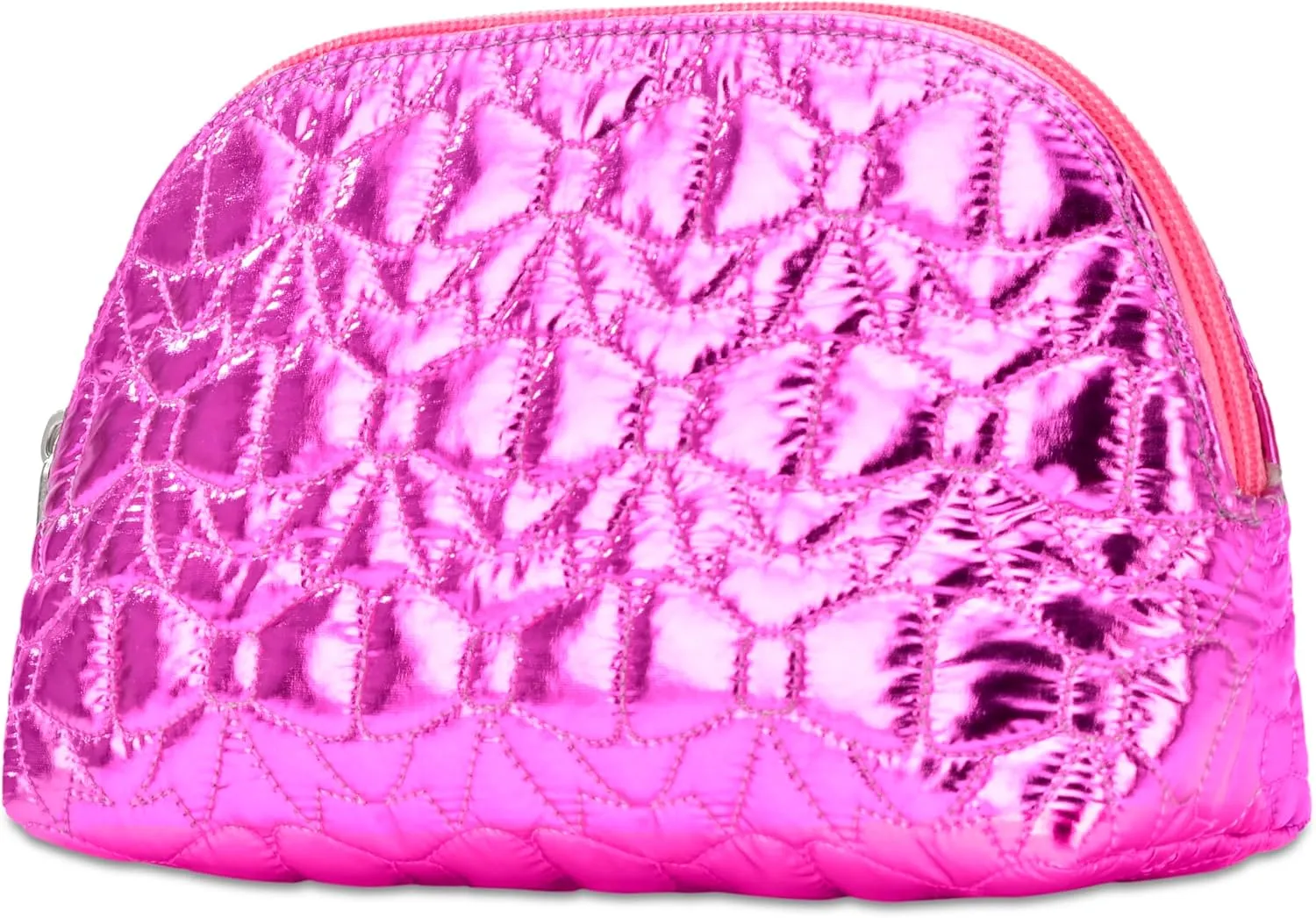 iscream 8.25" x 5" Quilted Fully Lined Wide Zipper Opening Cosmetic Bag - Shining Bows
