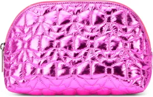 iscream 8.25" x 5" Quilted Fully Lined Wide Zipper Opening Cosmetic Bag - Shining Bows