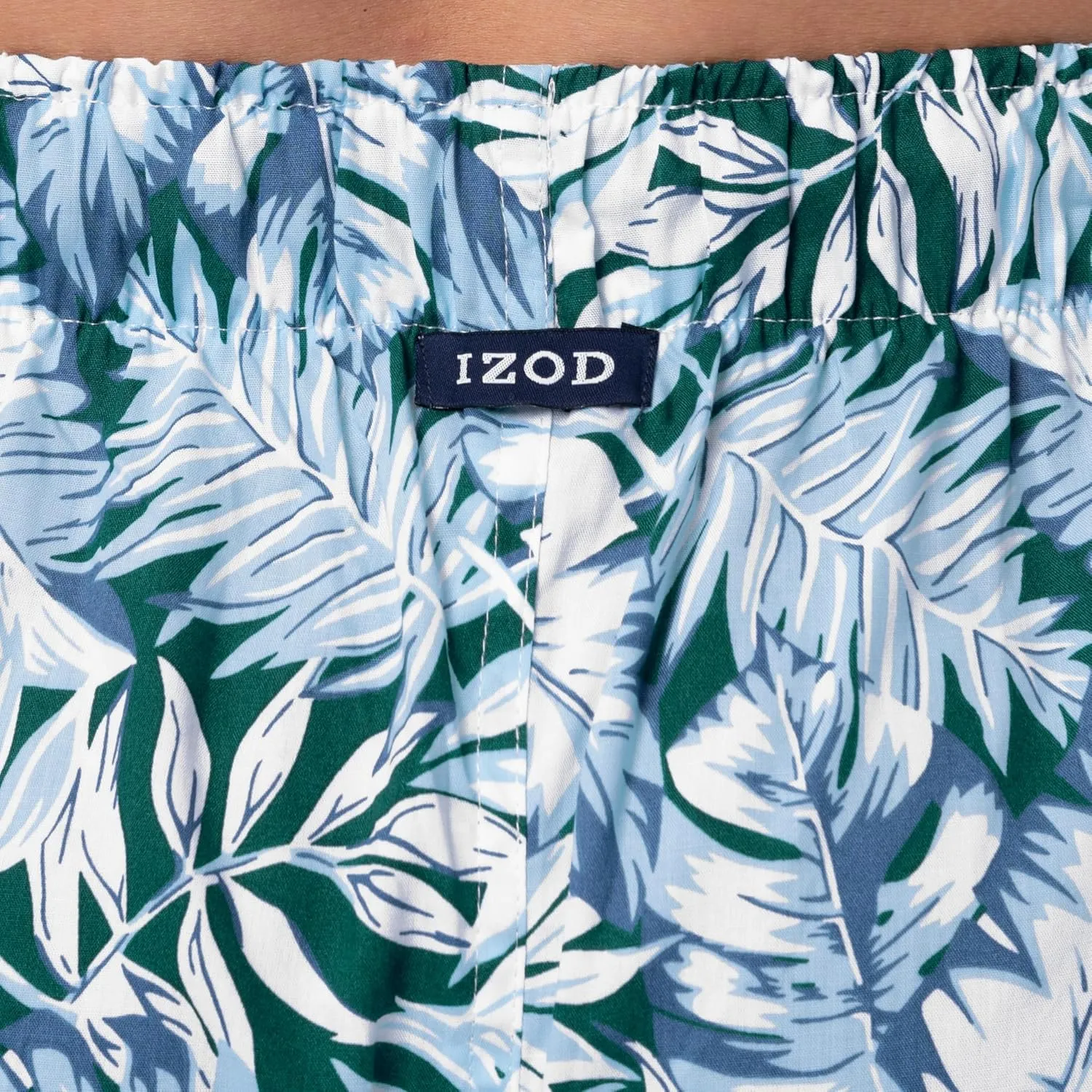 IZOD Men's Relaxed Fit Printed Poplin Drawstring Sleep Pajama Pant