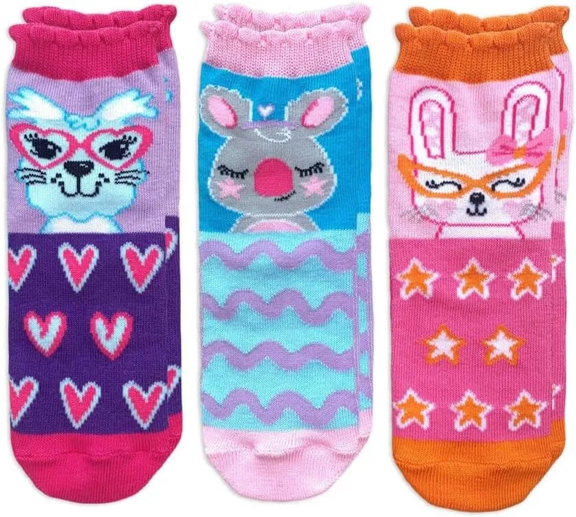 Jefferies Socks Girls Fashion Novelty Colorful Pattern Crew Socks 9 Pair Pack