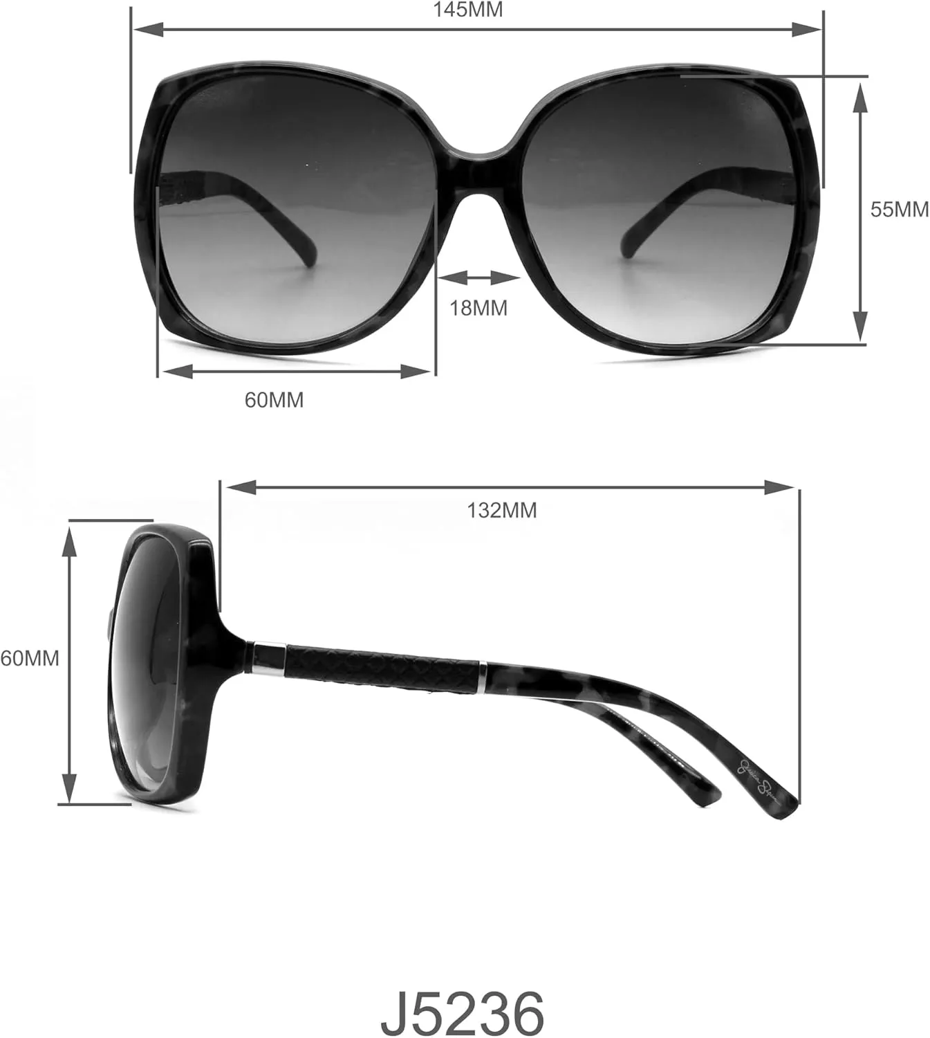 Jessica Simpson Women's J5839 Oversized Butterfly Sunglasses