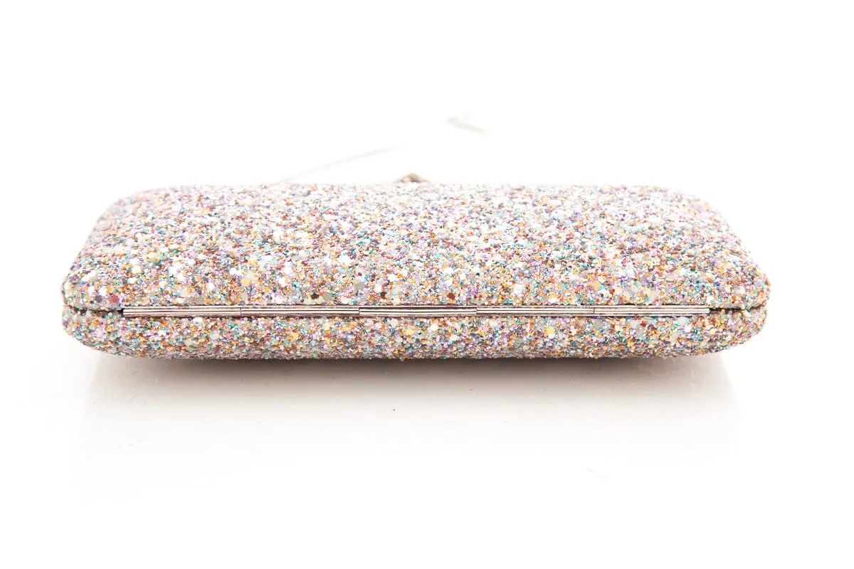Jimmy Choo Pink Metallic Glitter Clutch