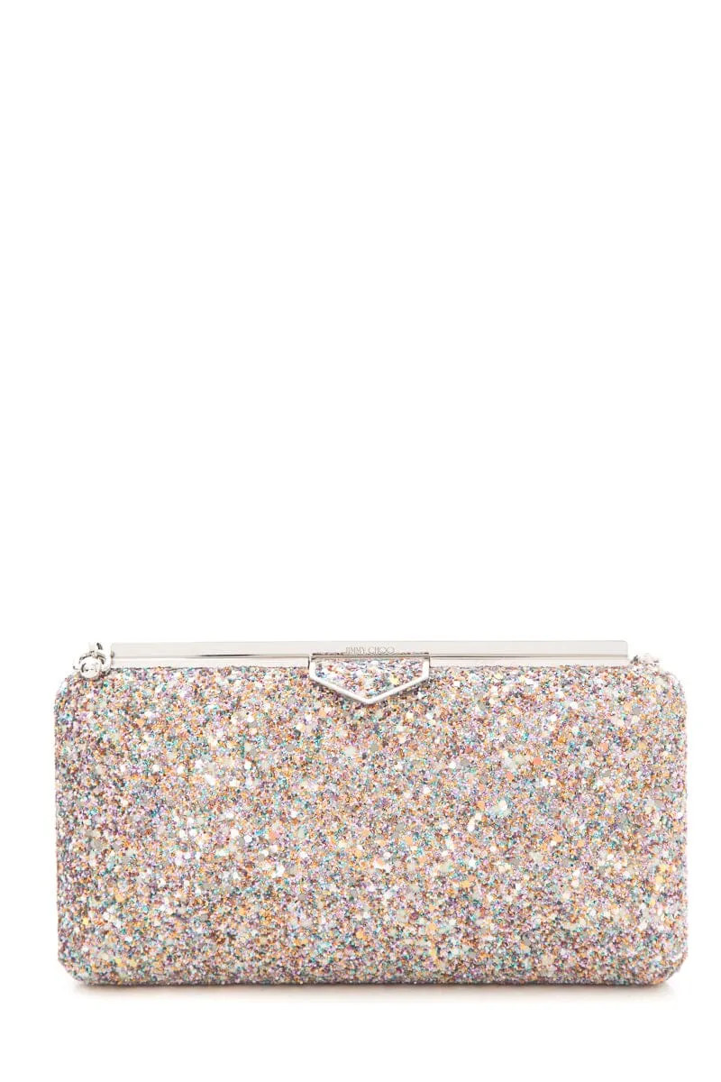 Jimmy Choo Pink Metallic Glitter Clutch