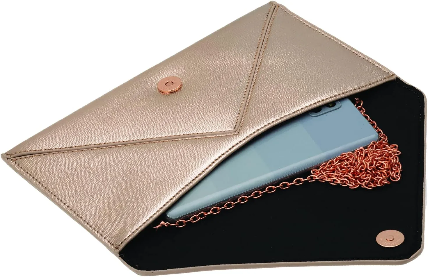 JNB Women's Metallic Material Clutch Purse