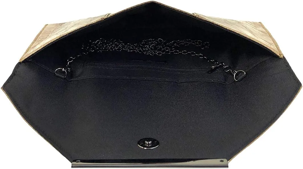 JNB Women's Metallic Material Clutch Purse