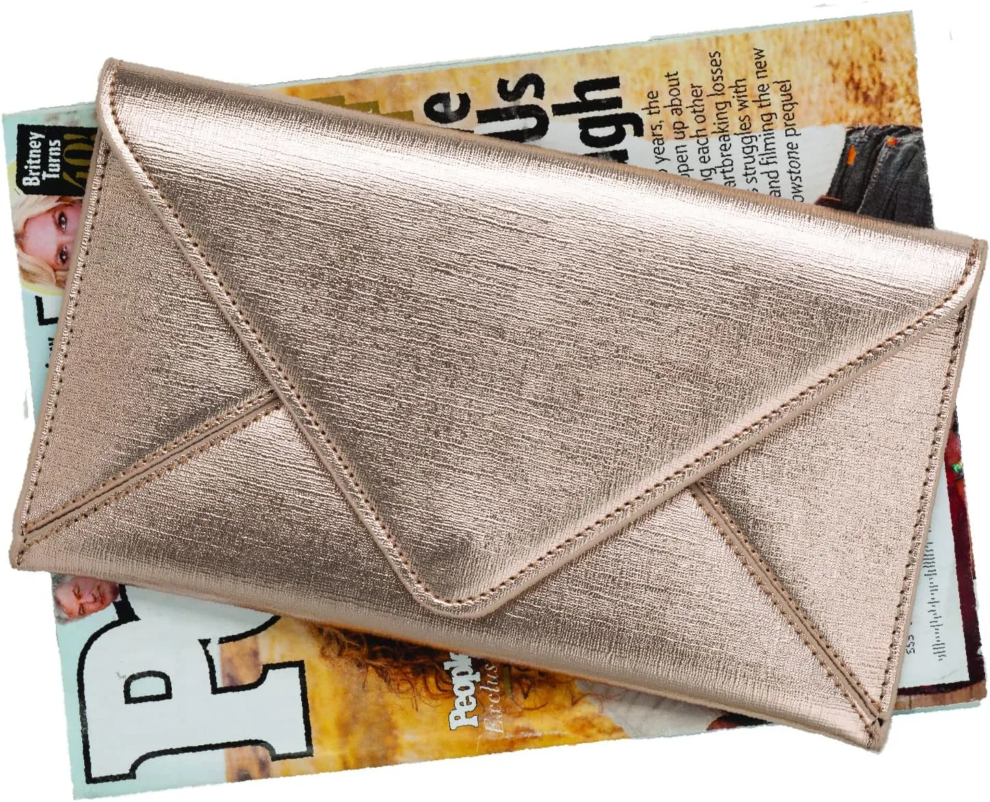 JNB Women's Metallic Material Clutch Purse