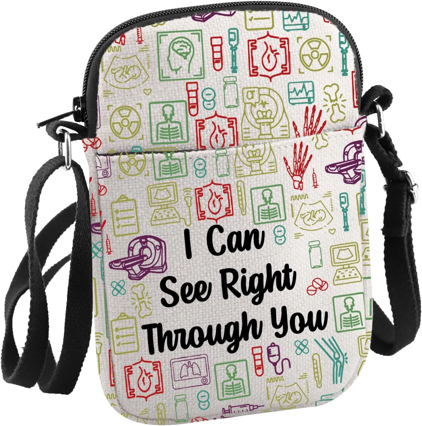 JNIAP Ct Technologist Gift I Can See Right Through You Crossbody Bag Medical Imaging Technologist Gifts