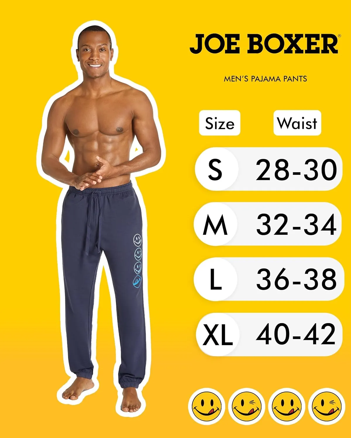 JOE BOXER Men's French Terry Pajama Pants – Soft & Cozy Lounge Sleepwear with Elastic Waist