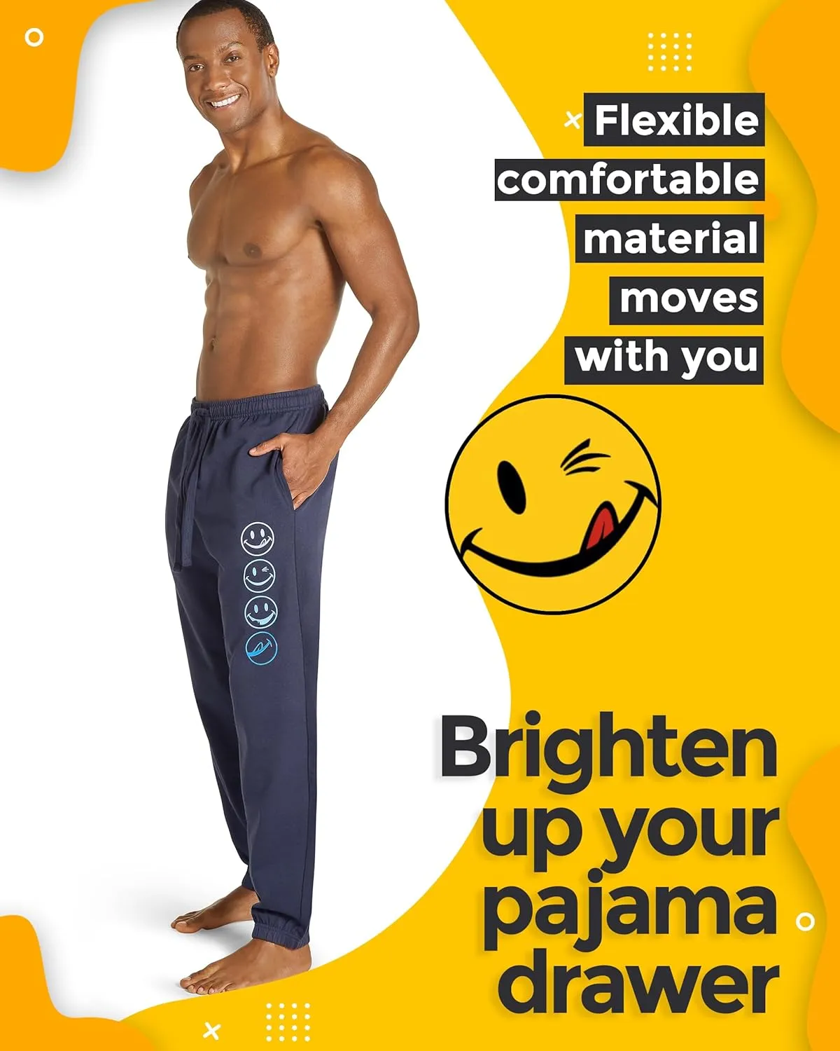 JOE BOXER Men's French Terry Pajama Pants – Soft & Cozy Lounge Sleepwear with Elastic Waist