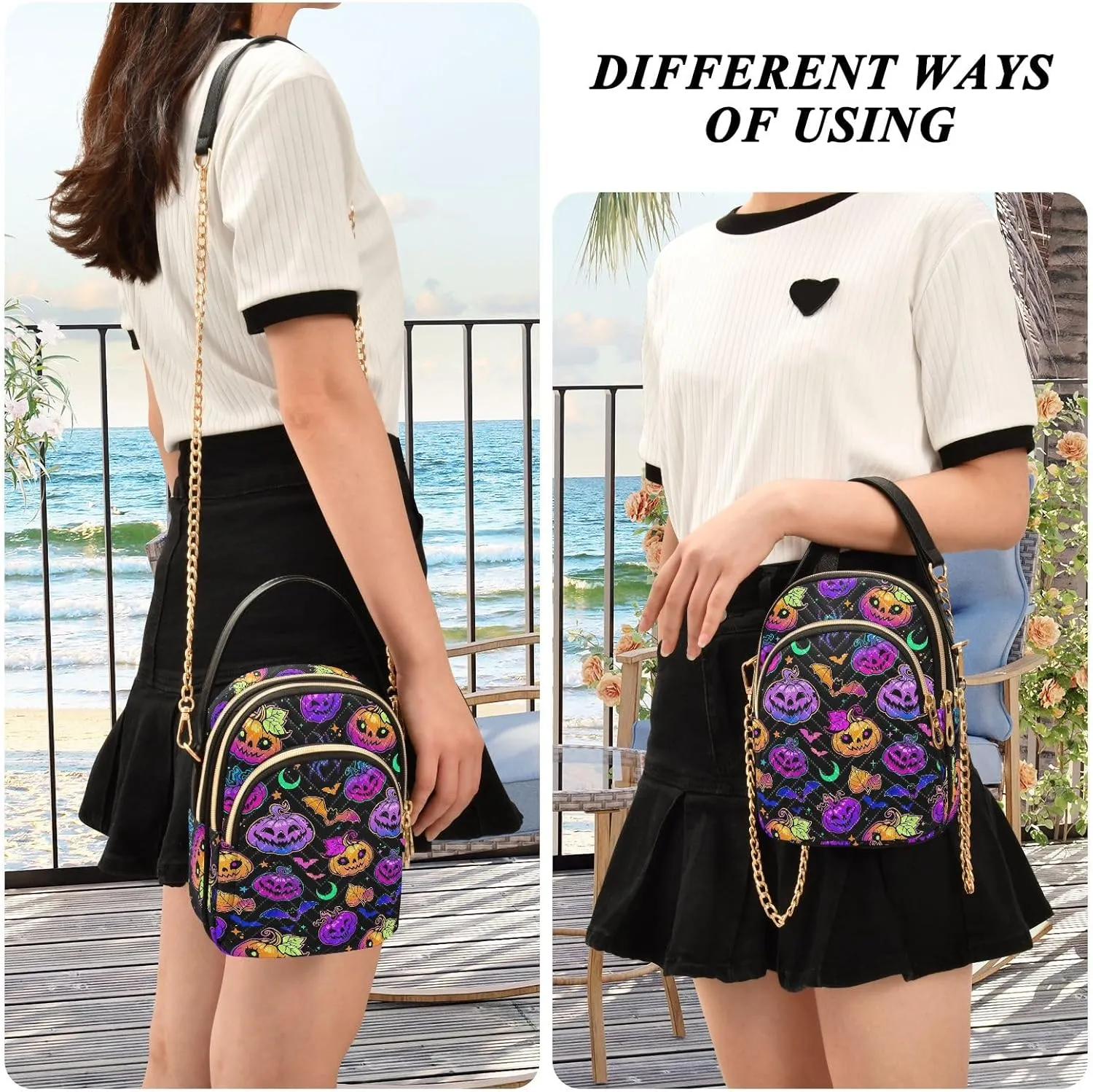Joisal Colorful Wildflowers Crossover Bags for Women Trendy Small Shoulder Purse, Wallet Purse for Women