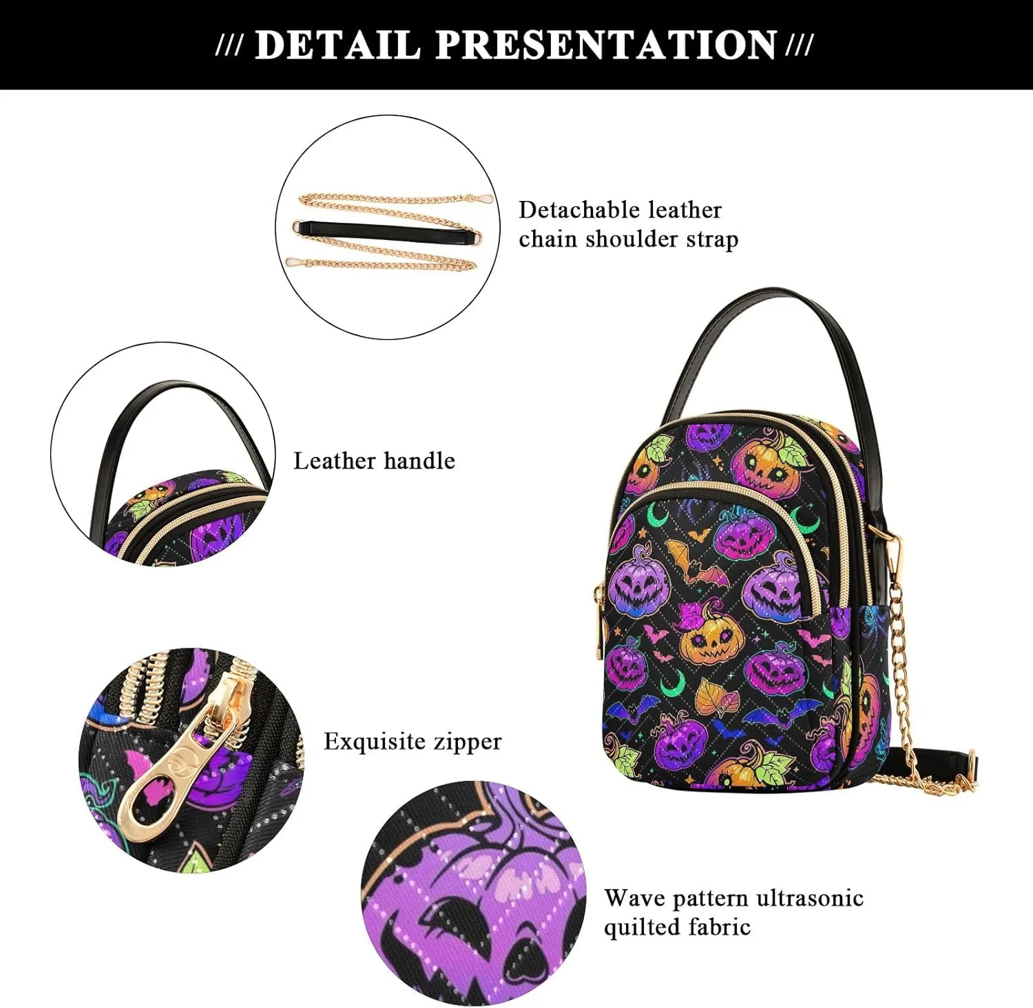 Joisal Colorful Wildflowers Crossover Bags for Women Trendy Small Shoulder Purse, Wallet Purse for Women