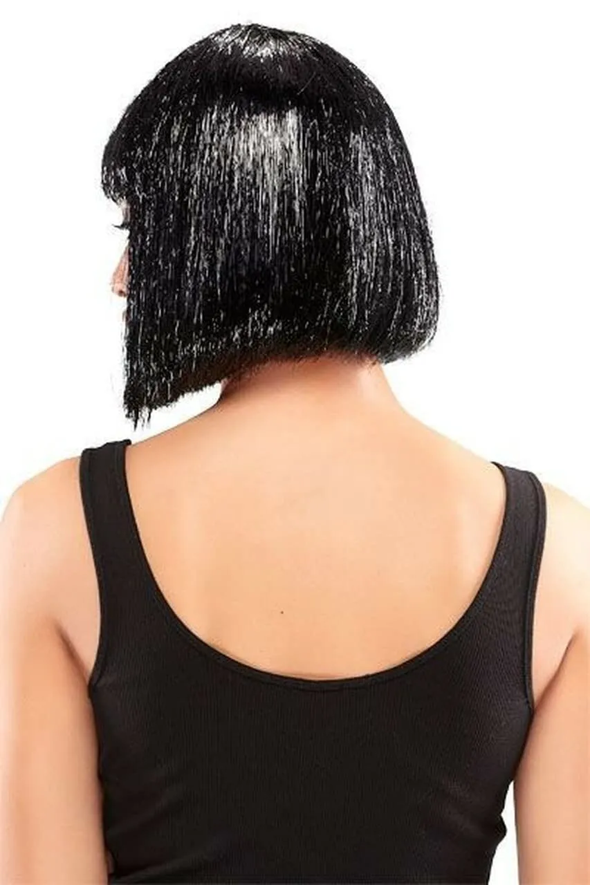 Jon Renau | Easihair Tinsel Town Color Metallic Silver - Illusions Costume Wig 9'' Chin Length Bob Nightclub Celebration Blunt Bangs Party Synthetic Fancy Dress 3.6 oz Bundle MaxWigs Hairloss Booklet