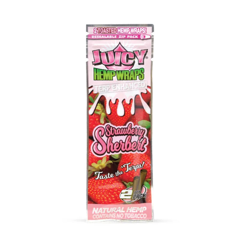 Juicy Jay's Terp Enhanced Hemp Wraps - 2pk - Strawberry Sherbert