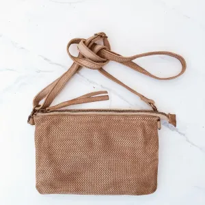 JUJU & CO  Small Perforated Shoulder Bag - Natural