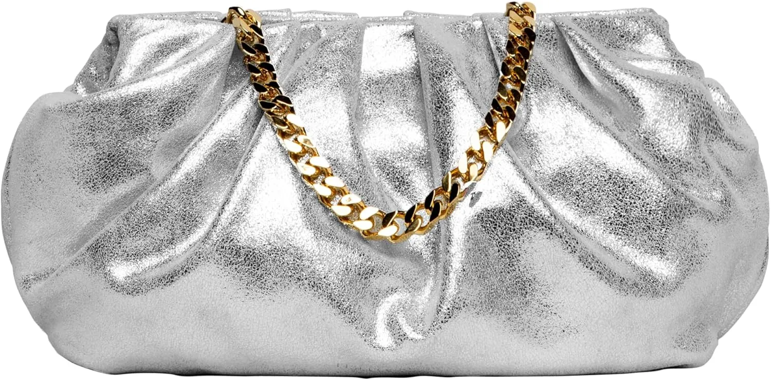 Julie Shoulder Metallic Suede Bag