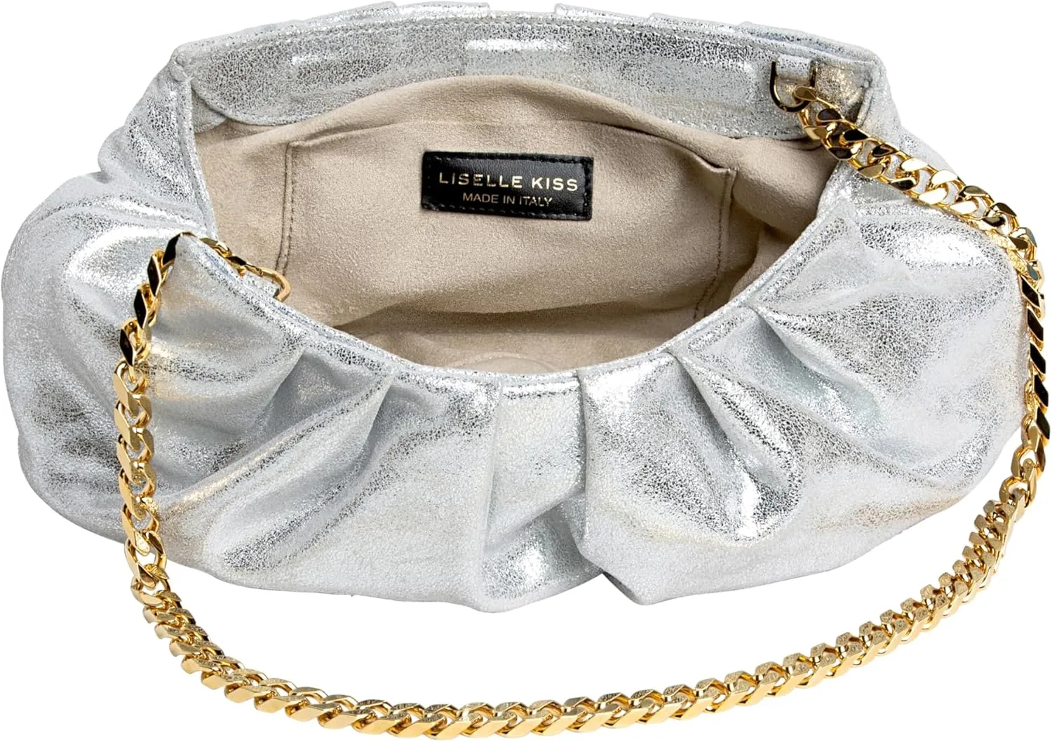 Julie Shoulder Metallic Suede Bag