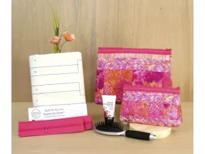 June Tailor Quilt As You Go Cosmetic Bags Set of 2-Pink