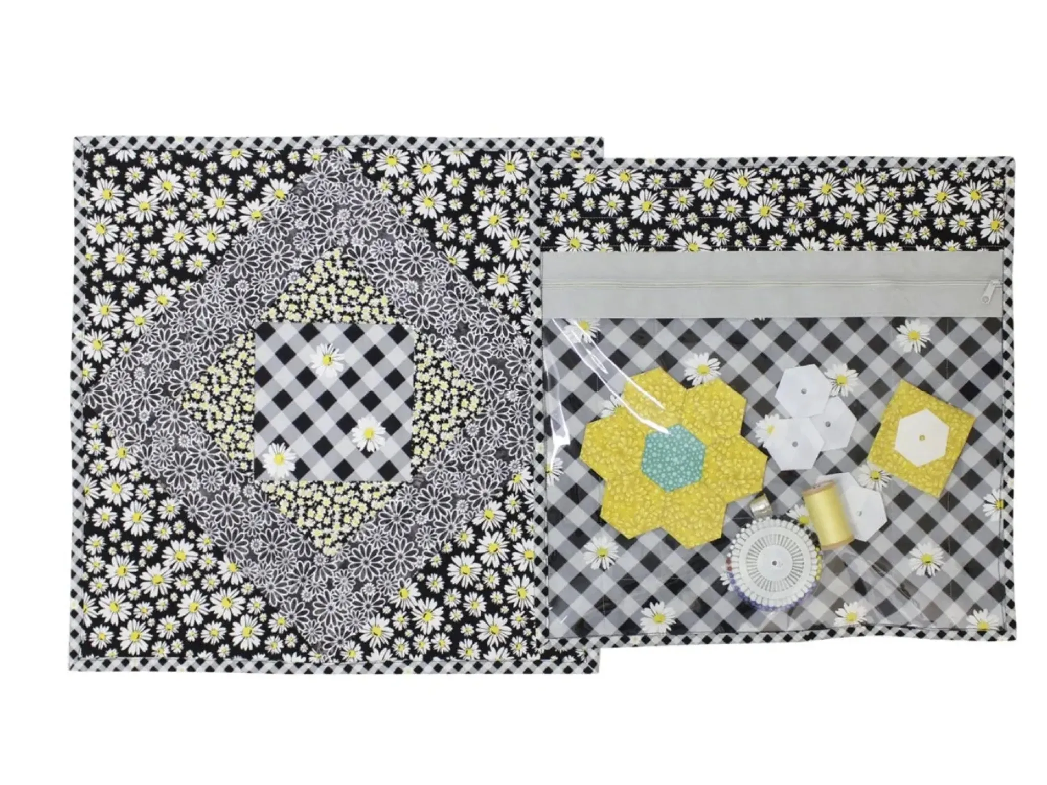 June Tailor Quilt As You Go Zipper Project Bags Set of 2-Gray