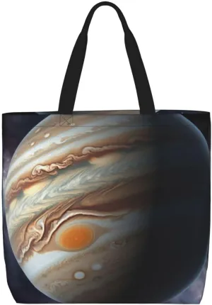 Jupiter Landscape Tote Bag for Women Hobo Handbags with Zipper Large Shoulder Bag Shopping Bags Travel Purse