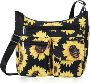 Kamo Crossbody for Women - Multi-pocket Shoulder Lightweight Messenger Casual Printed Purse Handbag Travel Bag