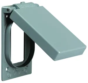Killark FCL-GF Weatherproof Cover for GFCI Receptacles, Vertical, Cast Aluminum, 1 Gang, Silver, Self-Closing