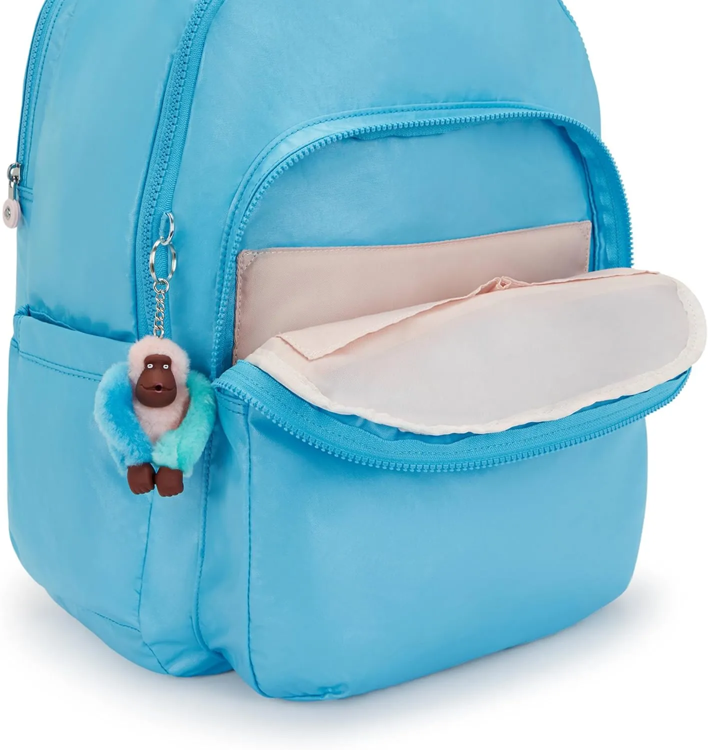 Kipling Seoul Extra Large Metallic 17" Laptop Backpack Sea Blue Met