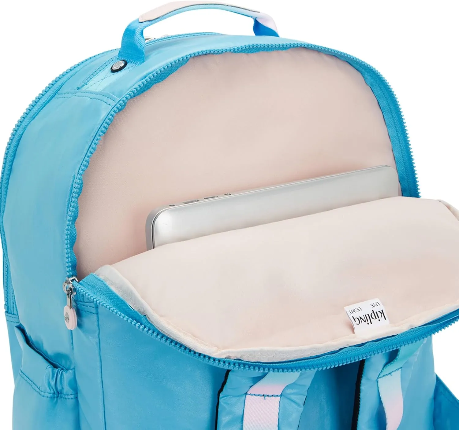 Kipling Seoul Extra Large Metallic 17" Laptop Backpack Sea Blue Met