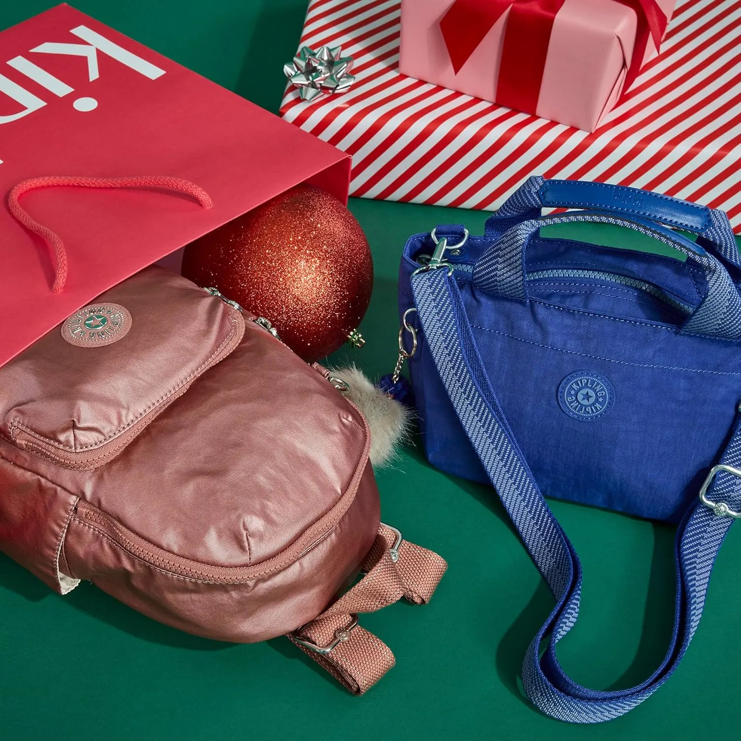 Kipling Zinna Metallic Backpack Metallic Maple