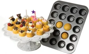 KitchenCraft Chicago Metallic Professional Non-Stick Hollow Fillable Mini Cupcake Tin, 27 x 35 cm (10½" x 14")