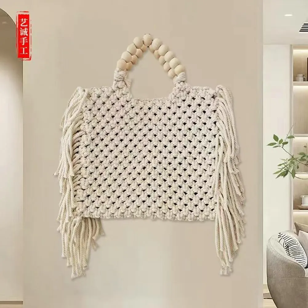 Knit Bag for Women Hollow Out Tote Bags Satchel Trendy Purses Summer Beach Bag 2024