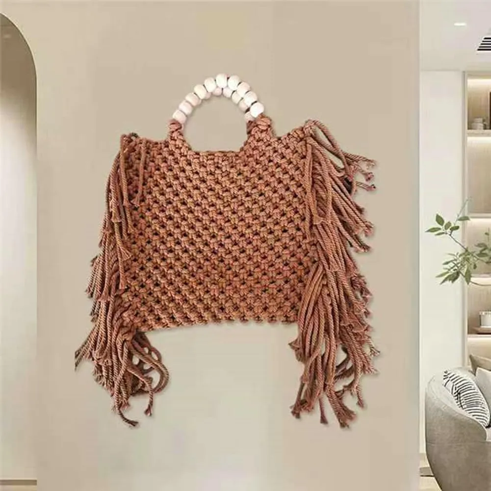 Knit Bag for Women Hollow Out Tote Bags Satchel Trendy Purses Summer Beach Bag 2024
