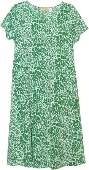 LA CERA Women's Cotton Sun Dresses A-Line with Scoop Neck, Short Sleeves, Side Pockets, Floral Patterns, Machine Wash