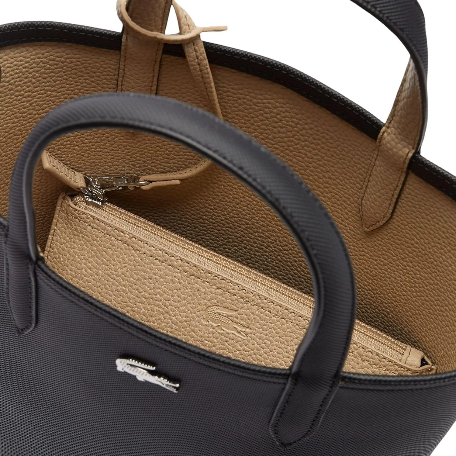 Lacoste Anna Reversible Coated Canvas Tote Bag and Detachable Pouch
