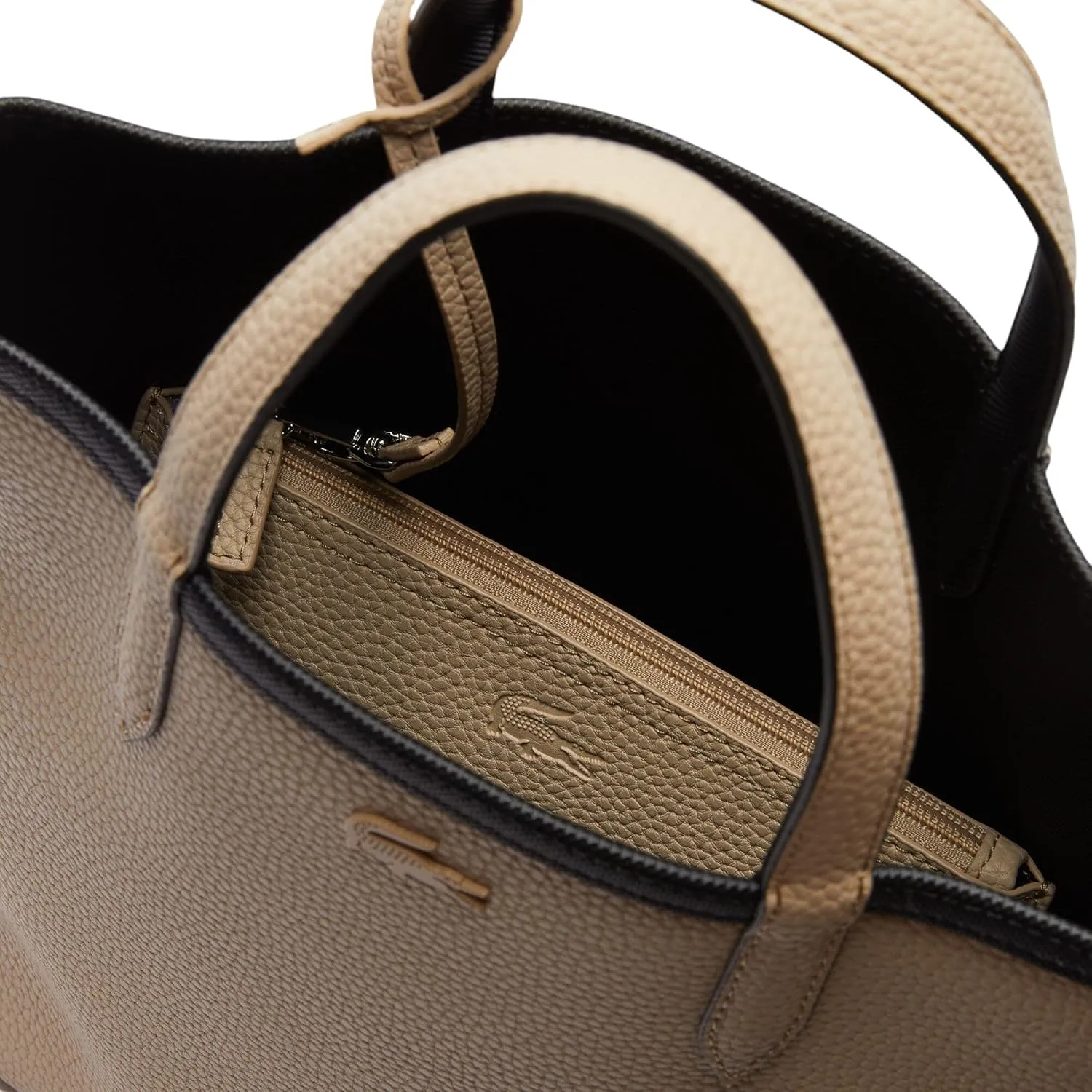 Lacoste Anna Reversible Coated Canvas Tote Bag and Detachable Pouch