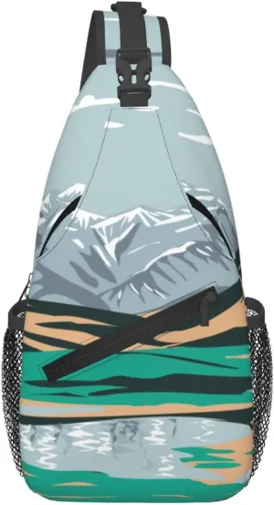 Lakes In The Snowy Mountains Crossbody Bags For Women Men Chest Backpack Gym Shoulder Bag Travel Outdoor Sports Casual Crossbody Bags
