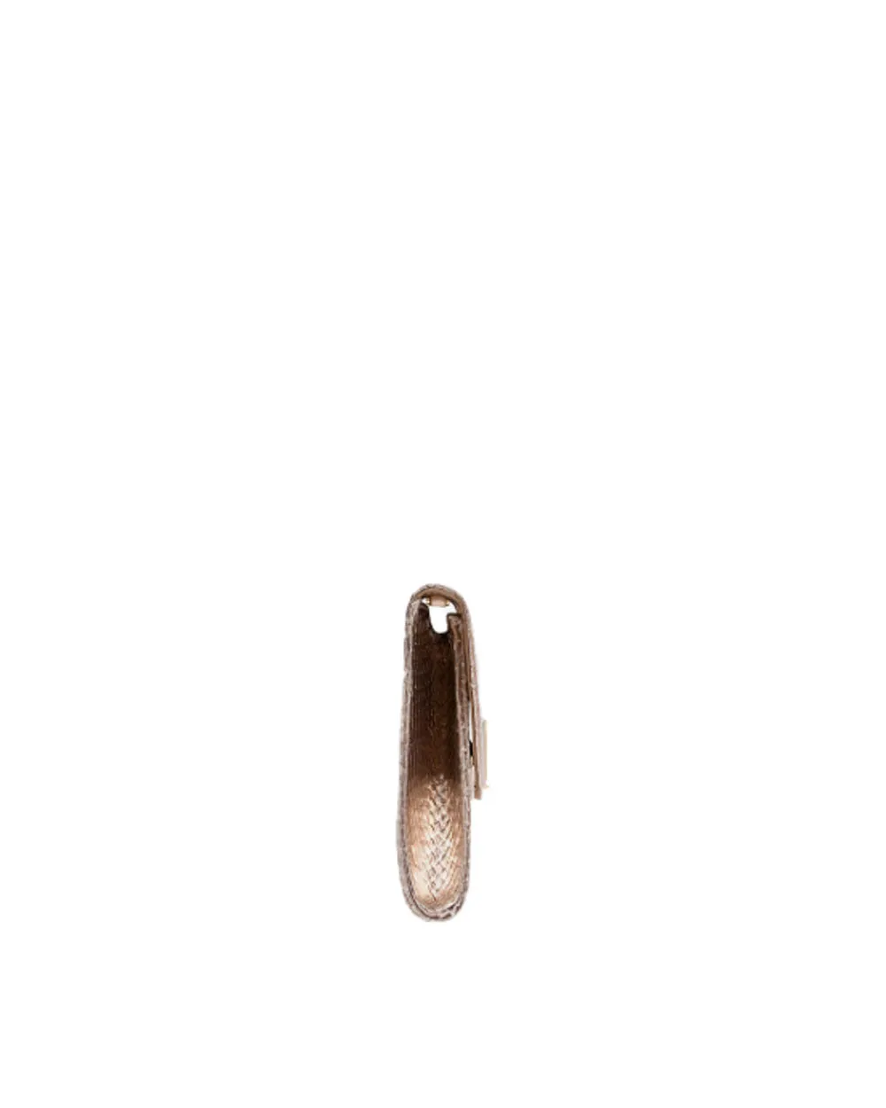 Laminated Python Stamped Clutch in Champagne