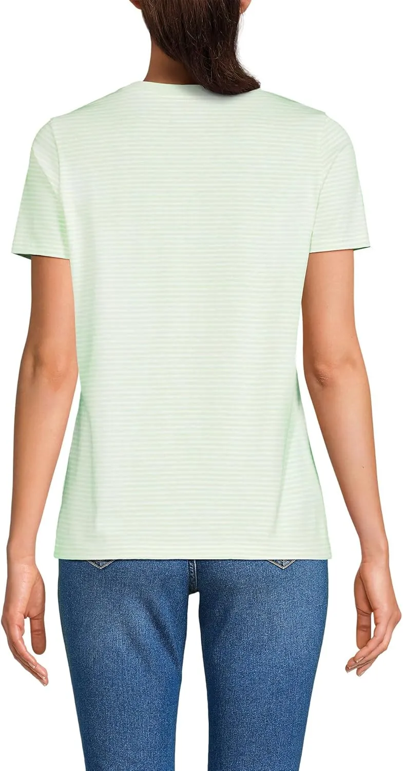Lands' End Women's Relaxed American-Grown Supima Cotton Crew Neck T-Shirt