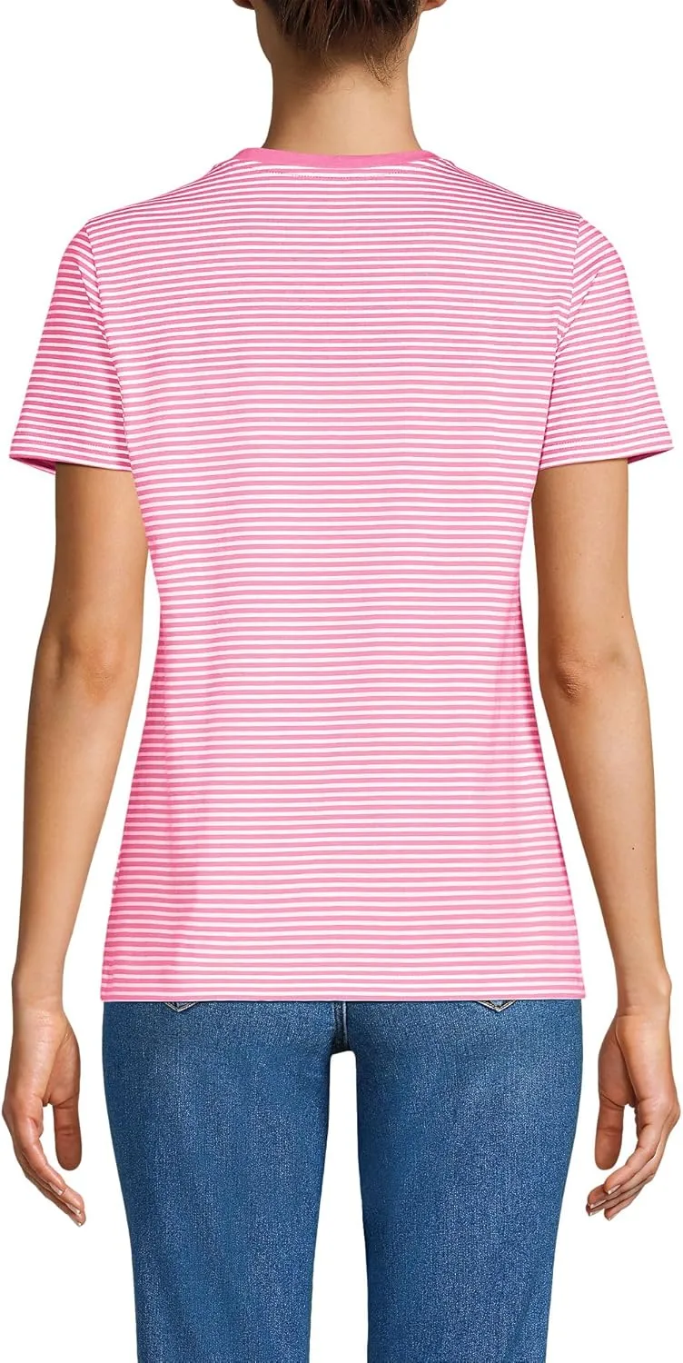 Lands' End Women's Relaxed American-Grown Supima Cotton V-Neck T-Shirt