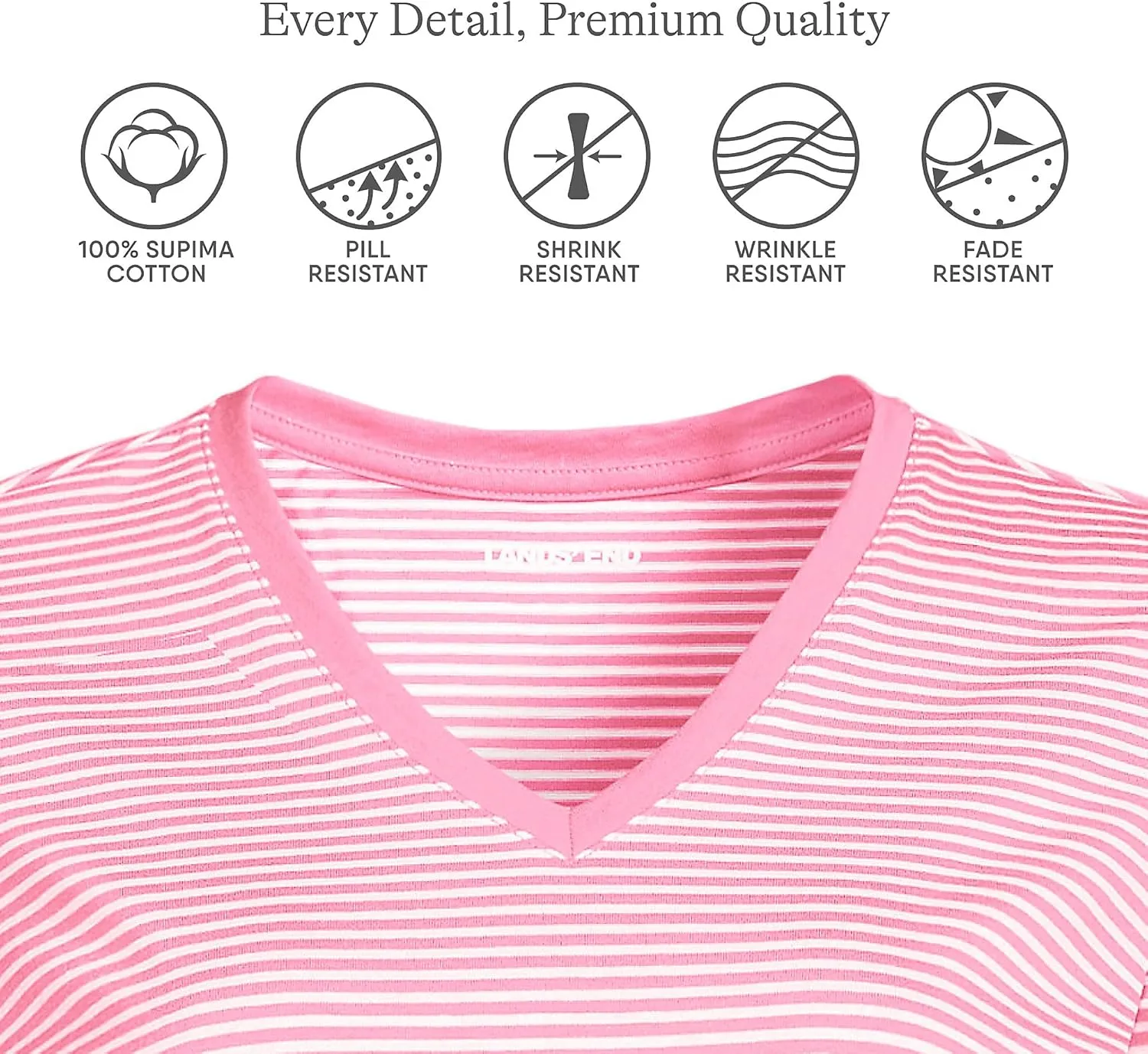 Lands' End Women's Relaxed American-Grown Supima Cotton V-Neck T-Shirt