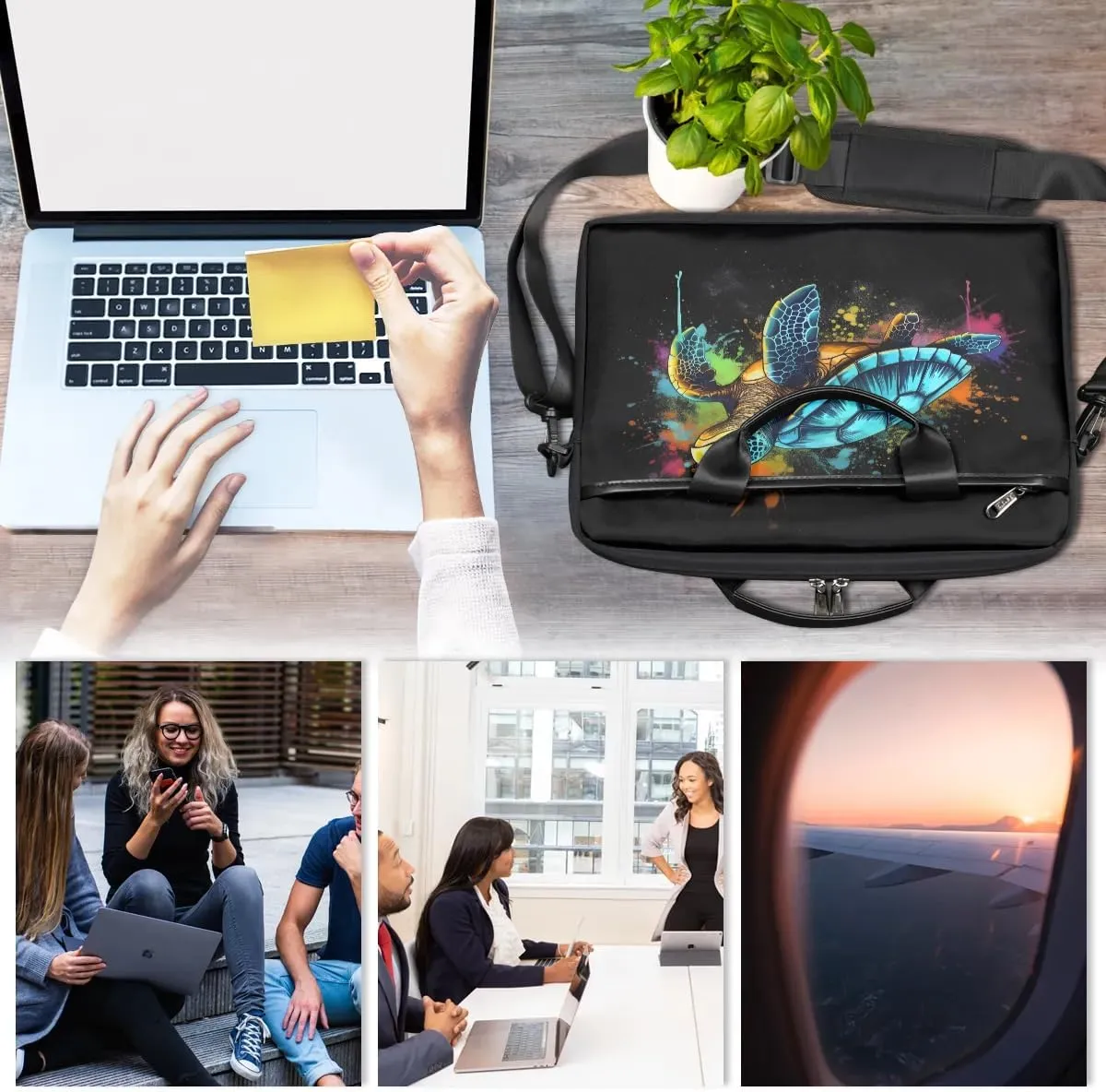 Laptop Shoulder Bag Computer Bag 13-15 Inches Laptop Carrying Case with Shoulder Strap for Women Men