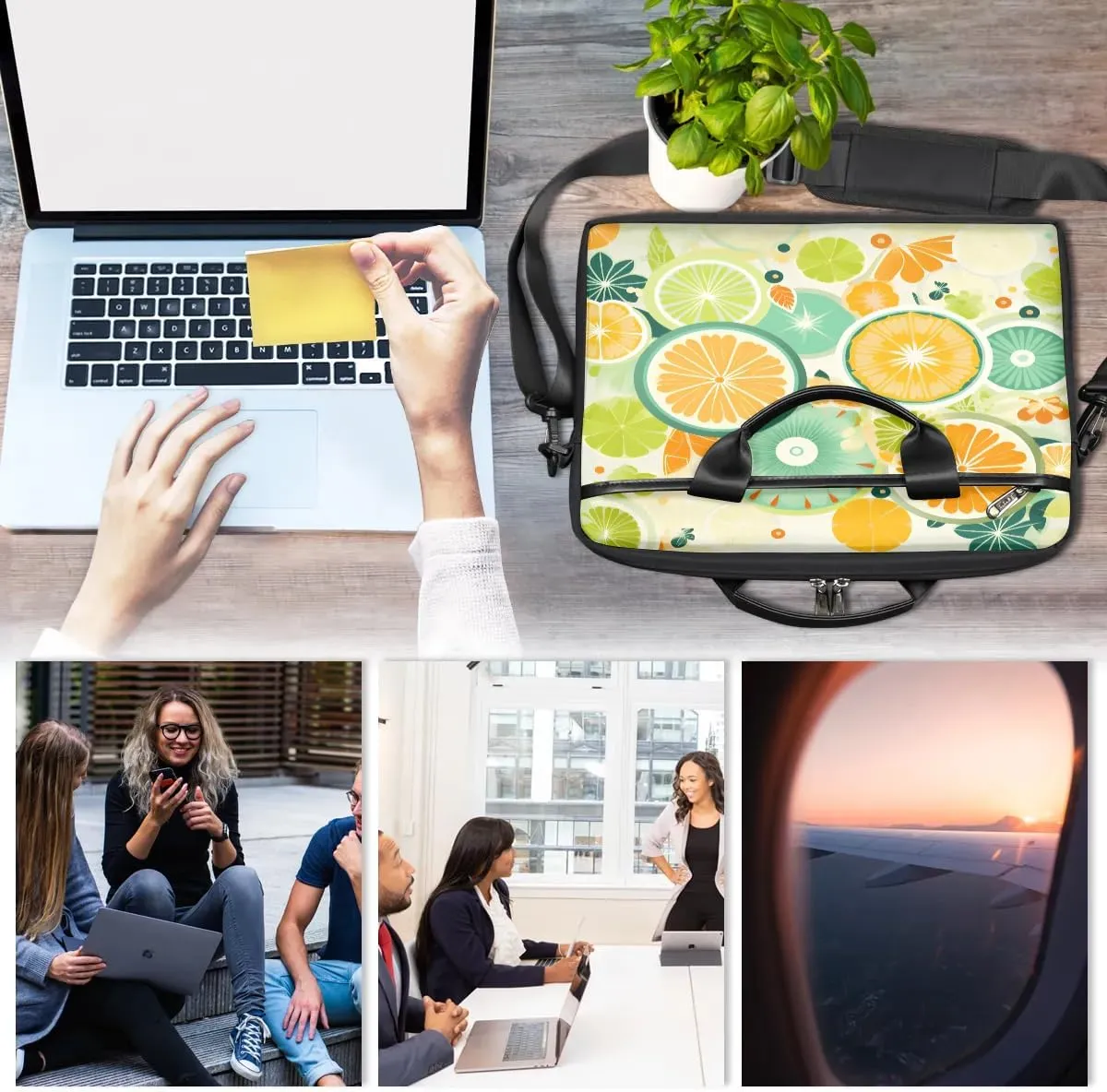 Laptop Shoulder Bag Computer Bag 13-15 Inches Laptop Carrying Case with Shoulder Strap for Women Men