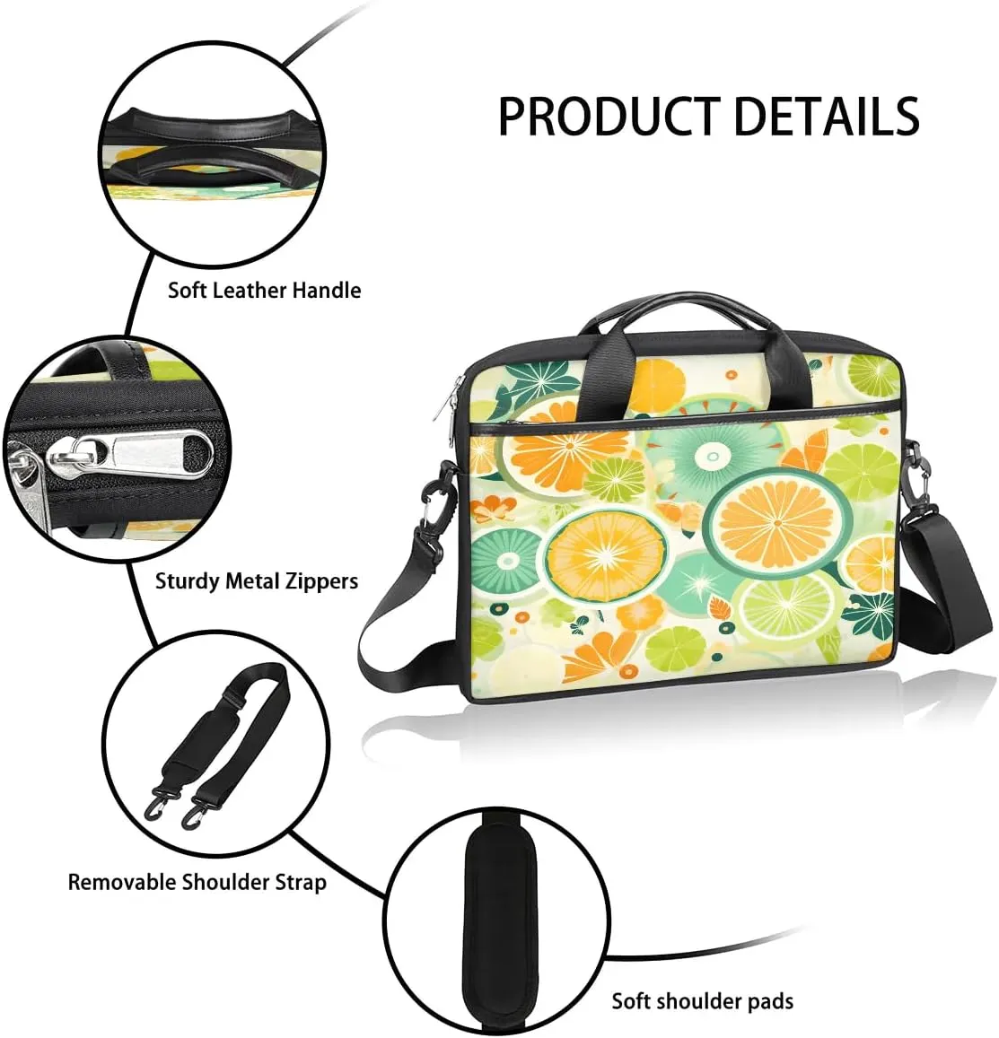 Laptop Shoulder Bag Computer Bag 13-15 Inches Laptop Carrying Case with Shoulder Strap for Women Men