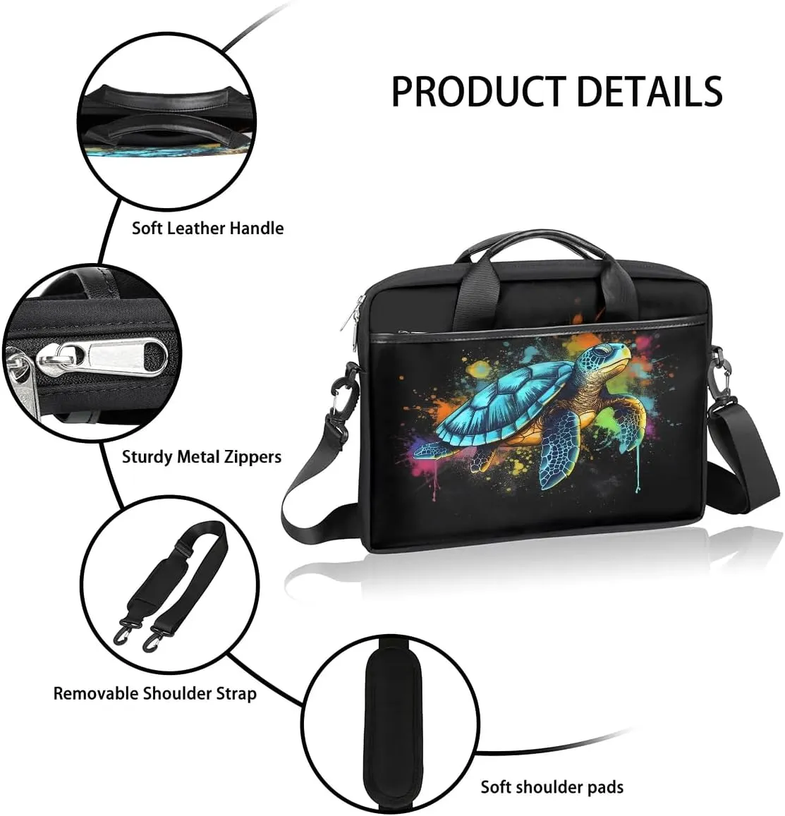 Laptop Shoulder Bag Computer Bag 13-15 Inches Laptop Carrying Case with Shoulder Strap for Women Men