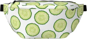 Large Fanny Packs for Women Men Cross Body - Cucumber slices white Travel Crossbody Bags for Women Trendy, Belt Bag for Women Men Crossbody, Waist Bag for Women With Adjustable Strap